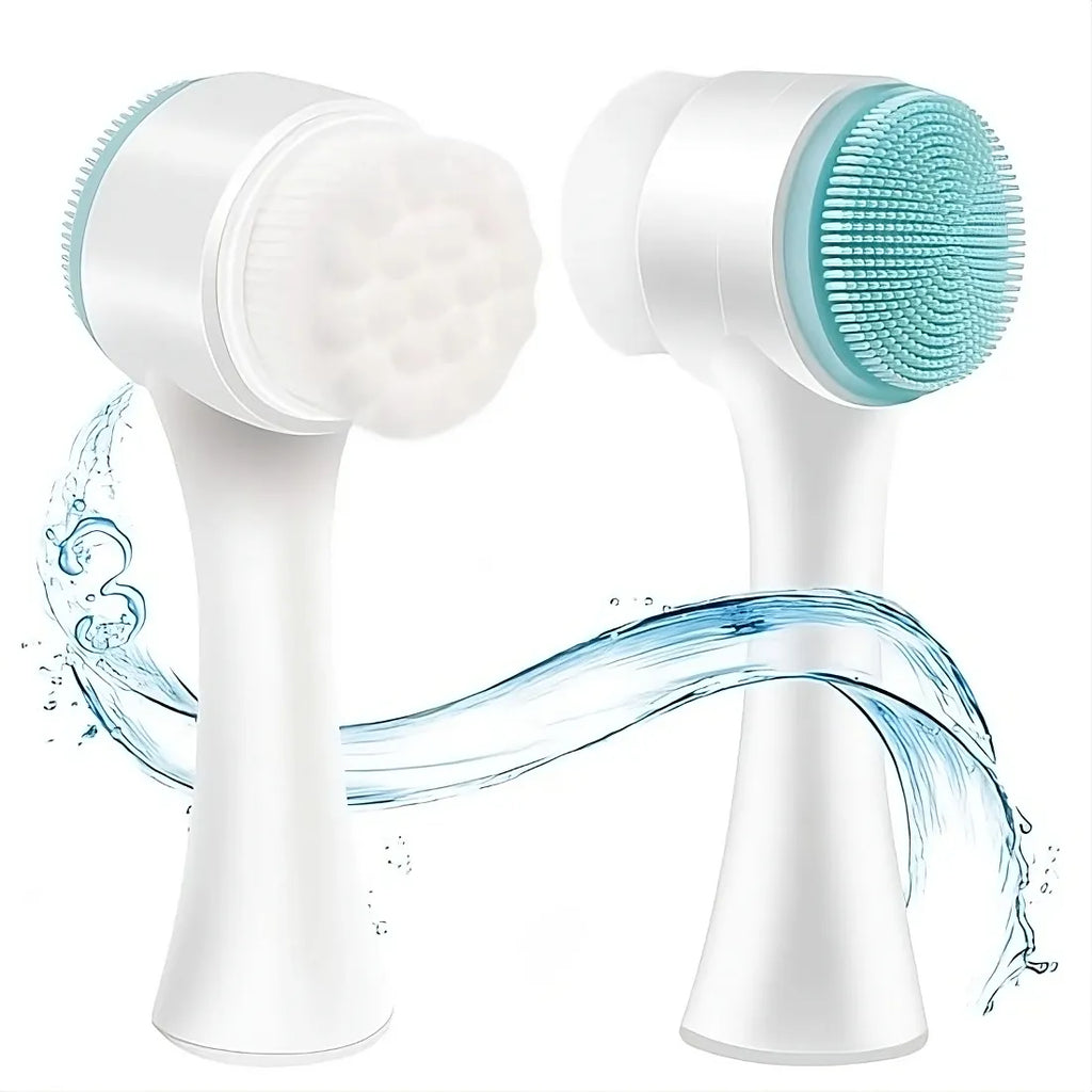 2-in-1 Silicone Face Cleansing Brush - Deep Pore Cleanser & Facial Massager