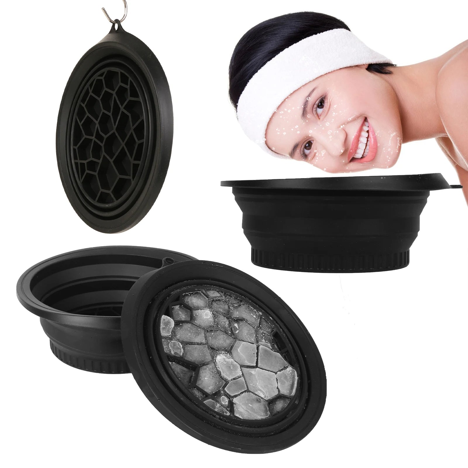 Collapsible Facial Ice Bath Bowl - Cold Therapy for Face & Skin Care