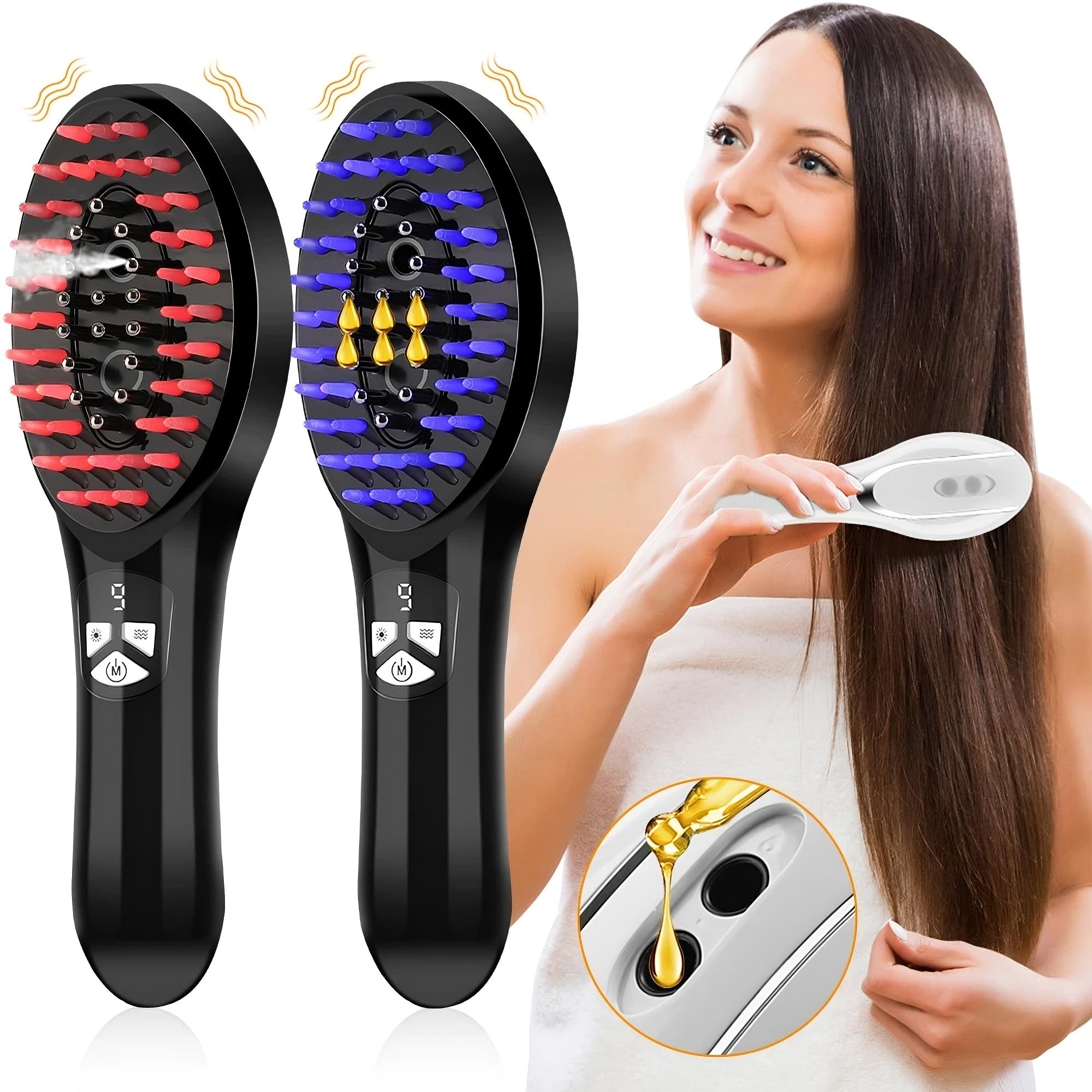 EMS Electric Scalp Massage Comb with Red Light Therapy & Nano Mist