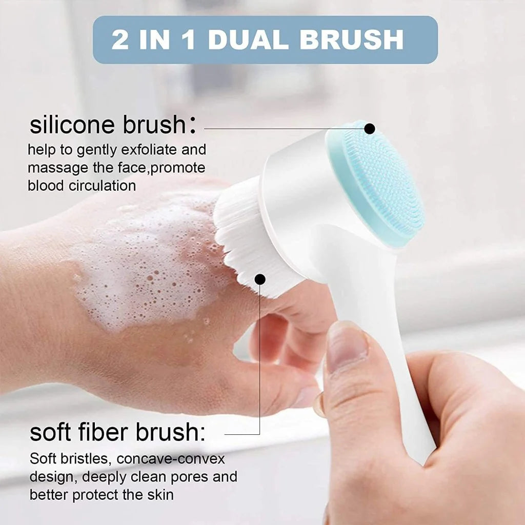 2-in-1 Silicone Face Cleansing Brush - Deep Pore Cleanser & Facial Massager