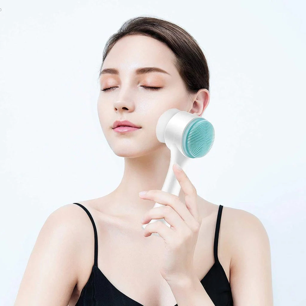 2-in-1 Silicone Face Cleansing Brush - Deep Pore Cleanser & Facial Massager