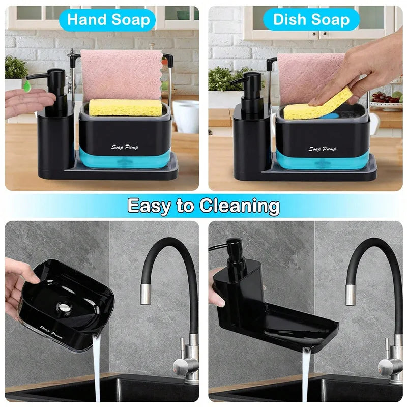 5-in-1 Kitchen Soap Dispenser & Sink Organizer Set - All-in-One Caddy
